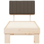 vidaXL Cadre de lit avec tête de lit rembourrée Taupe 75 x 190 cm