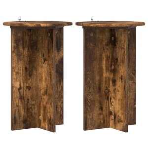 vidaXL Support de Plante 2 pièces Chêne fumé Ø40 x 60 cm