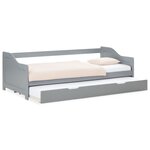 Lit gigogne 90x200 cm - couleur gris