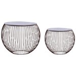 vidaXL Tables basses 2 Pièces Doré