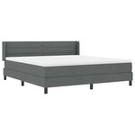 vidaXL Lit à ressorts avec tête de lit Gris foncé 200 x 180 cm tissu