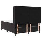 vidaXL Lit à Ressorts avec Matelas LED Noir 160 x 200 cm Velours