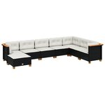 vidaXL Salon de jardin 8 Pièces avec coussins noir résine tressée