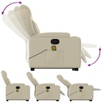vidaXL Fauteuil inclinable de massage Crème Similicuir
