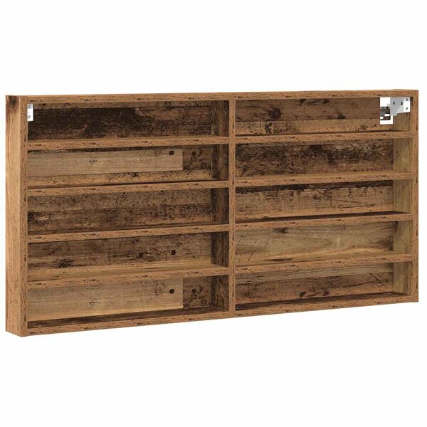 vidaXL Cabinet d'Affichage avec étagère Bois Ancien 100 x 8.5 x 50 cm
