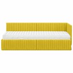 vidaXL Cadre de lit d'angle avec matelas 2 pc Jaune 80 x 200 cm