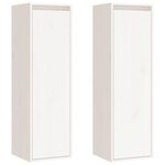 vidaXL Armoires murales 2 Pièces Blanc 30x30x100 cm Bois de pin massif