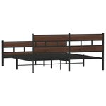 vidaXL Cadre de lit en métal sans matelas chêne marron 200x200 cm