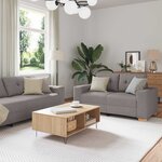 vidaXL Canapé 3 Pièces Taupe 221 x 80 x 80 cm Tissu en lin mélangé