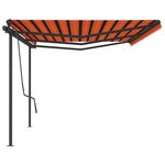 vidaXL Auvent automatique rétractable et poteaux 6x3 5 m Orange marron