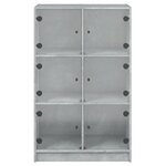 vidaXL Buffet haut avec portes gris béton 68x37x109 cm bois ingénierie