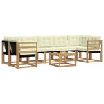 vidaXL Ensemble de canapés d'extérieur 8 pc Blanc et crème