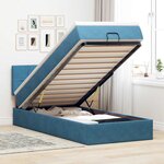 vidaXL Cadre de lit ottoman avec matelas bleu foncé 80x200 cm velours
