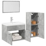 vidaXL Ensemble de meubles de salle de bain 4 Pièces gris béton