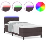 vidaXL Lit à ressorts avec matelas Marron foncé 90 x 190 cm tissu