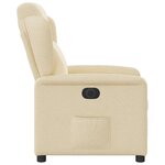 vidaXL Fauteuil inclinable électrique Crème Tissu