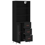vidaXL Buffet haut Noir 69 5x34x180 cm Bois d'ingénierie