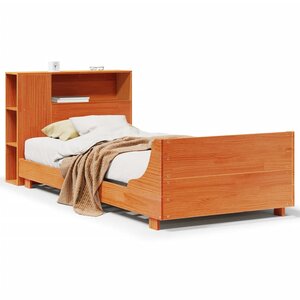 vidaXL Cadre de lit sans matelas cire marron 100x200cm bois pin massif