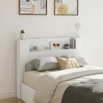 vidaXL Cabinet de Tête de Lit avec LED Blanc 140 x 16 5 x 103 5 cm