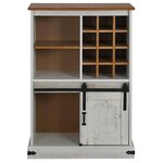 vidaXL Armoire à vin HALDEN casiers à vin porte coulissante blanc pin