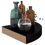 vidaXL Étagères d'angle flottantes 2Pièces noir brillant 25x25x3 8cm MDF