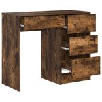 vidaXL Bureau Chêne fumé 90 x 37 5 x 75 cm Bois d'ingénierie