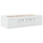 vidaXL Lit de jour avec tiroirs sans matelas blanc 90x200 cm