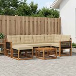 vidaXL Ensemble de canapés d'extérieur 7 pc Naturel et Beige
