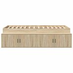 vidaXL Cadre de lit de rangement Chêne Sonoma 75x190 cm