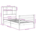 vidaXL Lit bibliothèque sans matelas cire marron 90x190 cm bois massif