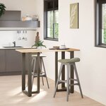 vidaXL Pieds de table de bar en forme de T  2 pièces  noir  60 x 35 x (100-101) cm  acier