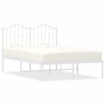 vidaXL Cadre de lit métal sans matelas et tête de lit blanc 120x190 cm