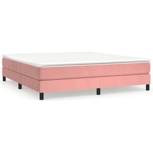 vidaXL Cadre de lit rose 160x200 cm velours