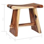 vidaXL Tabouret Bois de Suar solide et polyrésine