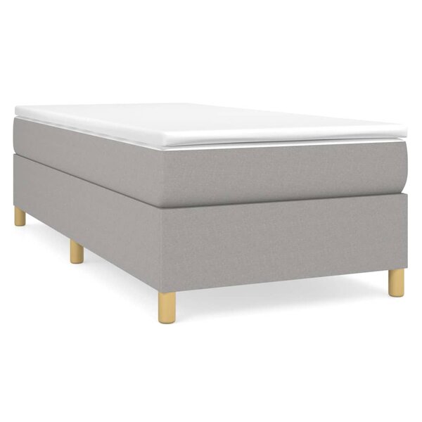 vidaXL Sommier à lattes de lit avec matelas Gris clair 100x200cm Tissu