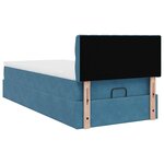 vidaXL Cadre de lit ottoman avec matelas bleu foncé 90x200 cm velours