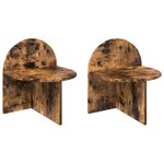 vidaXL Table de chevet 2 pc Chêne fumé 40 x 35 5 x 45 5 cm