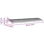 vidaXL Auvent de porte Gris 300x75 cm Polycarbonate