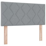 vidaXL Lit à ressort avec matelas gris clair 100x200 cm en tissu
