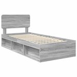 vidaXL Cadre de lit Gris Sonoma 75 x 190 cm Pin massif