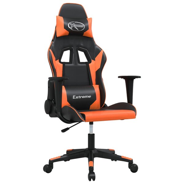 vidaXL Chaise de jeu de massage Noir et orange Similicuir