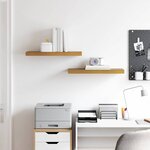 vidaXL Étagère Murale 2 Pièces Beige 60 x 23 5 x 4 cm Bois d'ingénierie