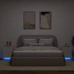 vidaXL Armoires de chevet et lumières LED 2Pièces blanc bois d'ingénierie