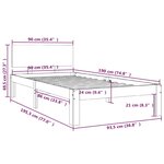 vidaXL Cadre de lit sans matelas blanc 90x190 cm