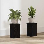 vidaXL Support de Plante 2 Pièces Chêne noir 10 x 10 x 18 cm