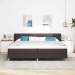vidaXL Lit à Ressorts avec Matelas Crème 90x200 cm Tissu Marron foncé