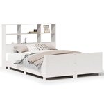 vidaXL Cadre de lit sans matelas blanc 140x190 cm bois de pin massif