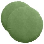 vidaXL Coussins de siège 2 pc Velours Vert clair Ø50 x 19 cm