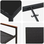 vidaXL Ensemble de salle à manger de jardin 5 pièces Noir Poly Rattan
