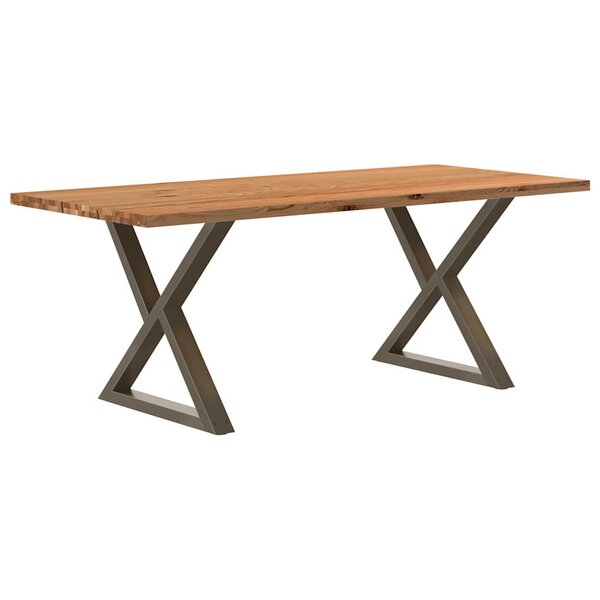 vidaXL Table à manger marron clair bois de chêne massif rectangulaire